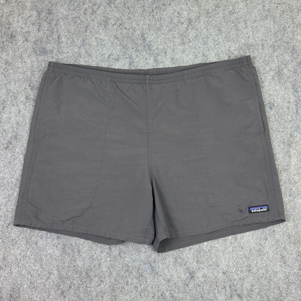 Patagonia Baggies Shorts Mens Large Gray 5 Inch Inseam Nylon Mesh Liner P-6 Logo